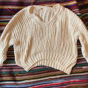 Free People White Sweater SMALL